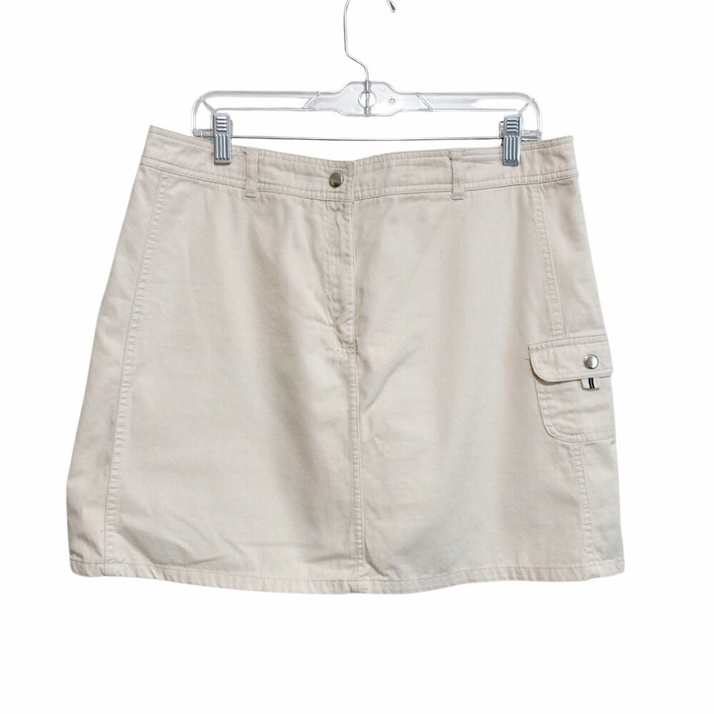 Covington Cargo Skort Classic Fit Womens Size 14 Beige 100% Cotton